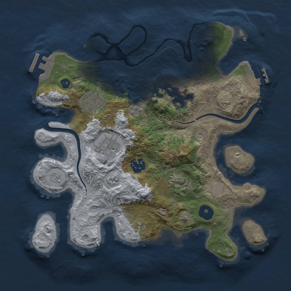 Rust Map: Procedural Map, Size: 3000, Seed: 62666, 12 Monuments