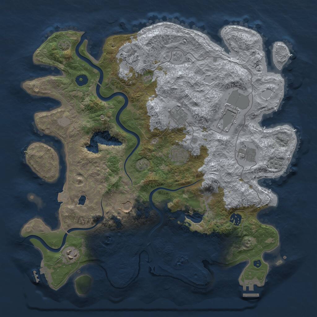 Rust Map: Procedural Map, Size: 4000, Seed: 5793241, 15 Monuments