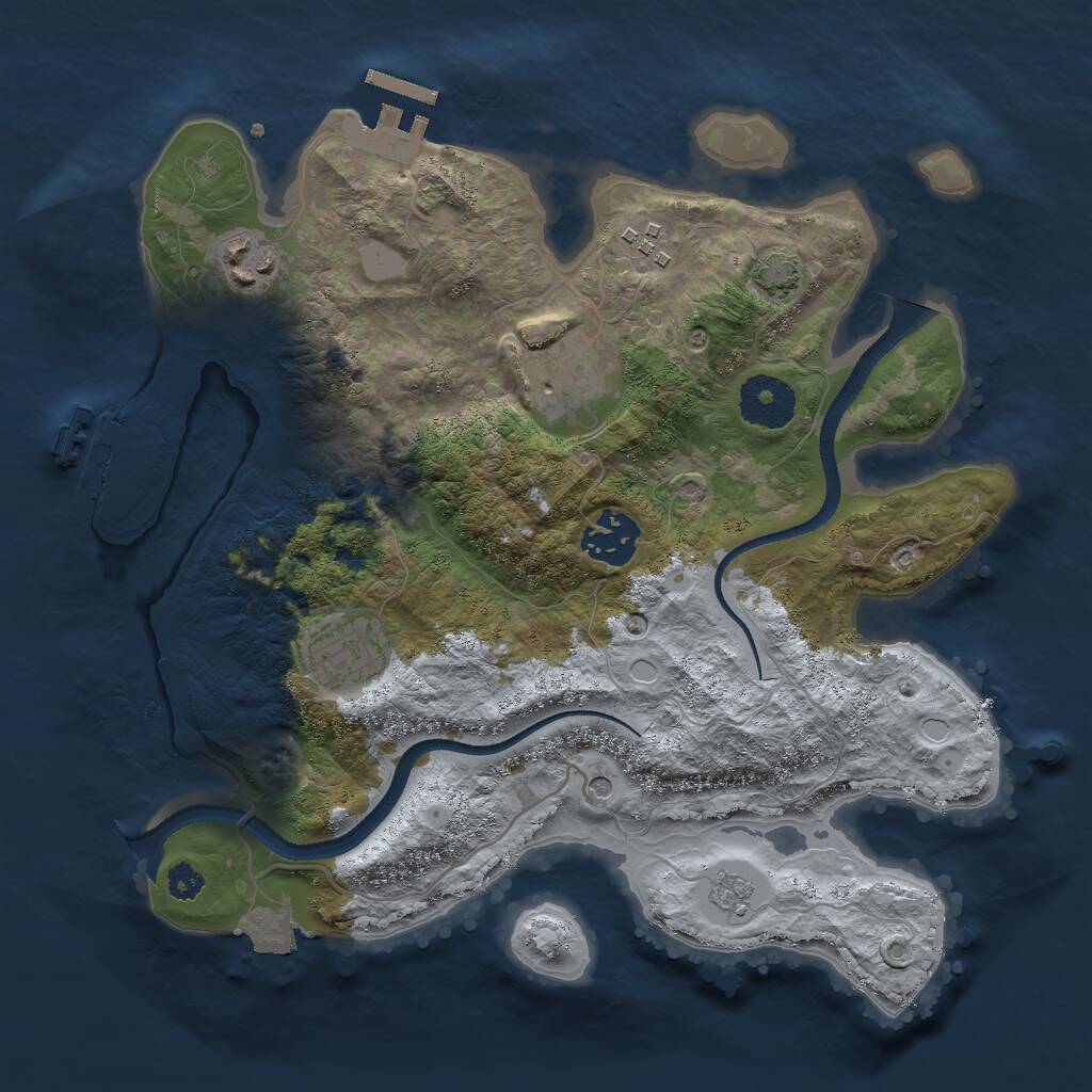 Rust Map: Procedural Map, Size: 3000, Seed: 97545, 11 Monuments