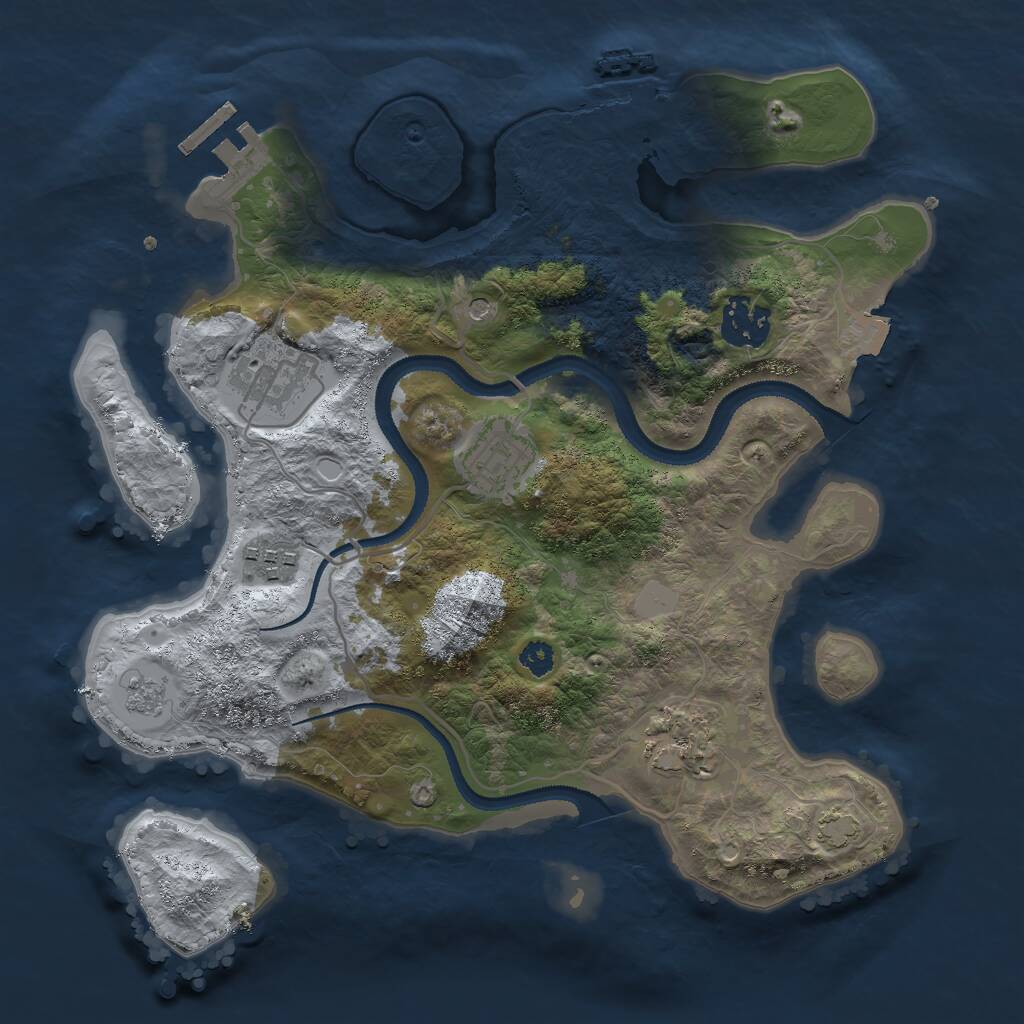 Rust Map: Procedural Map, Size: 3000, Seed: 1316364286, 11 Monuments