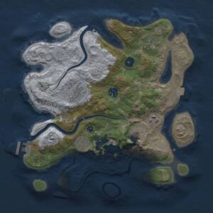 Thumbnail Rust Map: Procedural Map, Size: 3250, Seed: 279537006, 12 Monuments
