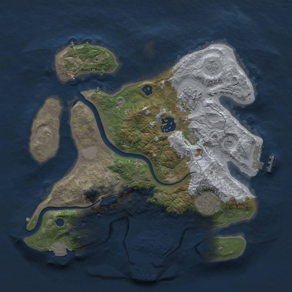 Rust Map: Procedural Map, Size: 2800, Seed: 694492, 10 Monuments