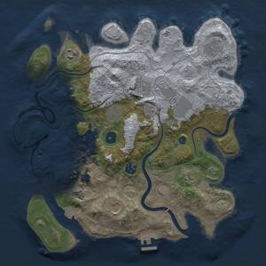 Thumbnail Rust Map: Procedural Map, Size: 3500, Seed: 197242840, 14 Monuments