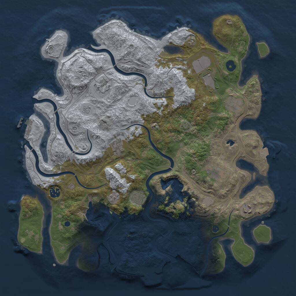 Rust Map: Procedural Map, Size: 4250, Seed: 1554781702, 15 Monuments