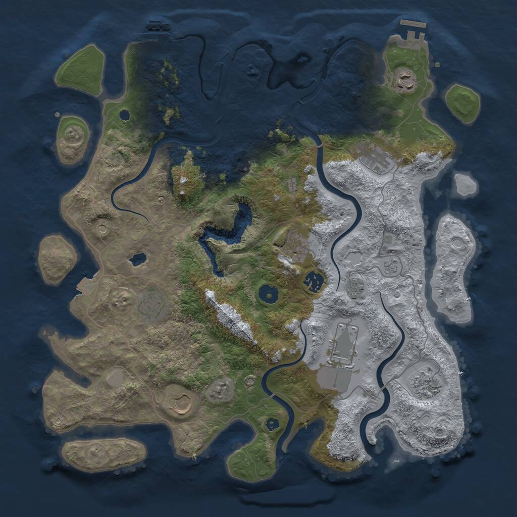 Rust Map: Procedural Map, Size: 4000, Seed: 496048642, 15 Monuments