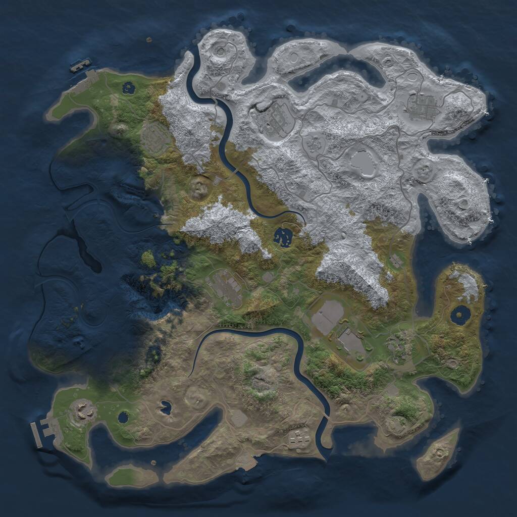 Rust Map: Procedural Map, Size: 4000, Seed: 456479, 15 Monuments