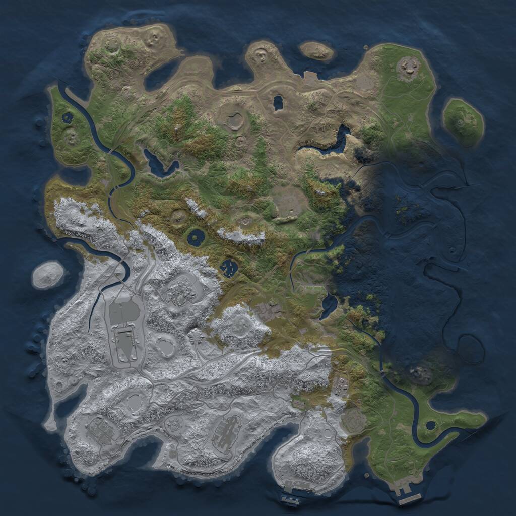 Rust Map: Procedural Map, Size: 4500, Seed: 190878155, 17 Monuments