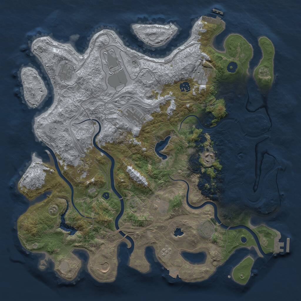 Rust Map: Procedural Map, Size: 4250, Seed: 22064, 17 Monuments