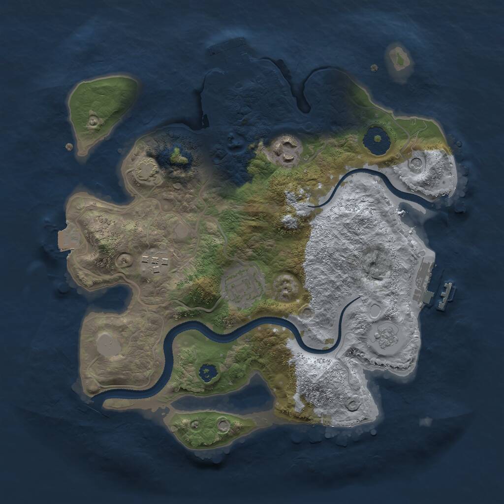 Rust Map: Procedural Map, Size: 2800, Seed: 869454987, 9 Monuments