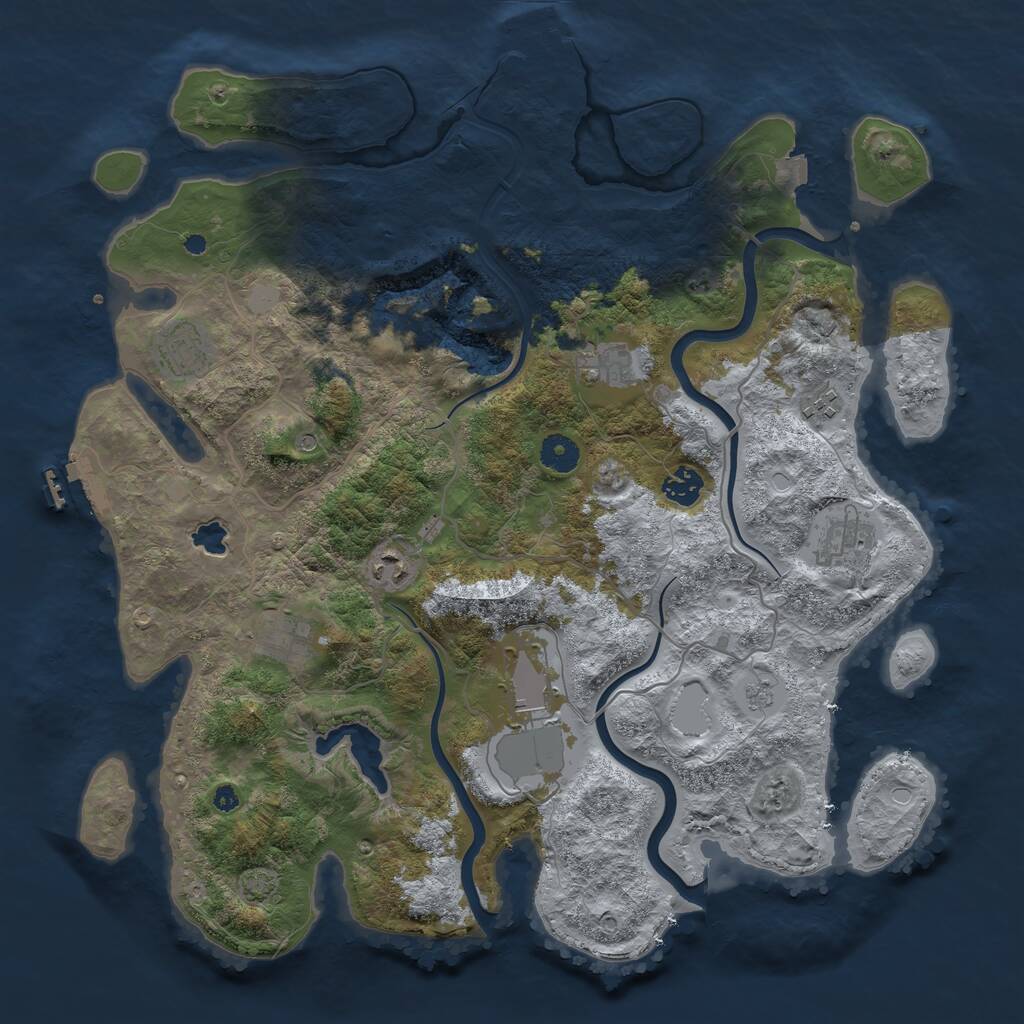 Rust Map: Procedural Map, Size: 4020, Seed: 68051, 14 Monuments