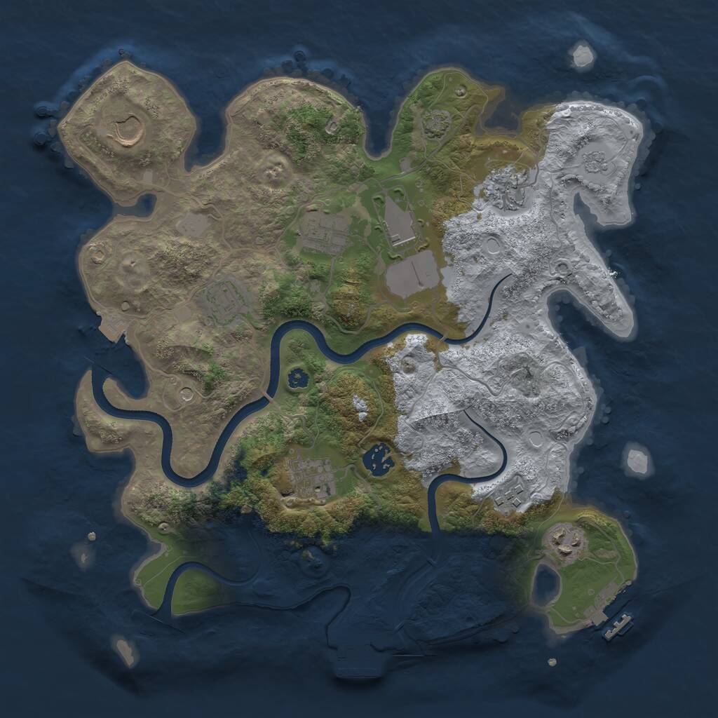 Rust Map: Procedural Map, Size: 3500, Seed: 764300231, 15 Monuments