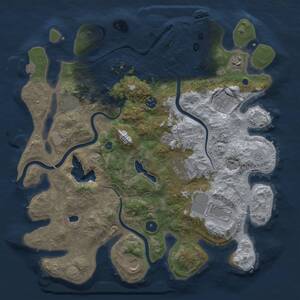Thumbnail Rust Map: Procedural Map, Size: 4000, Seed: 523998354, 13 Monuments
