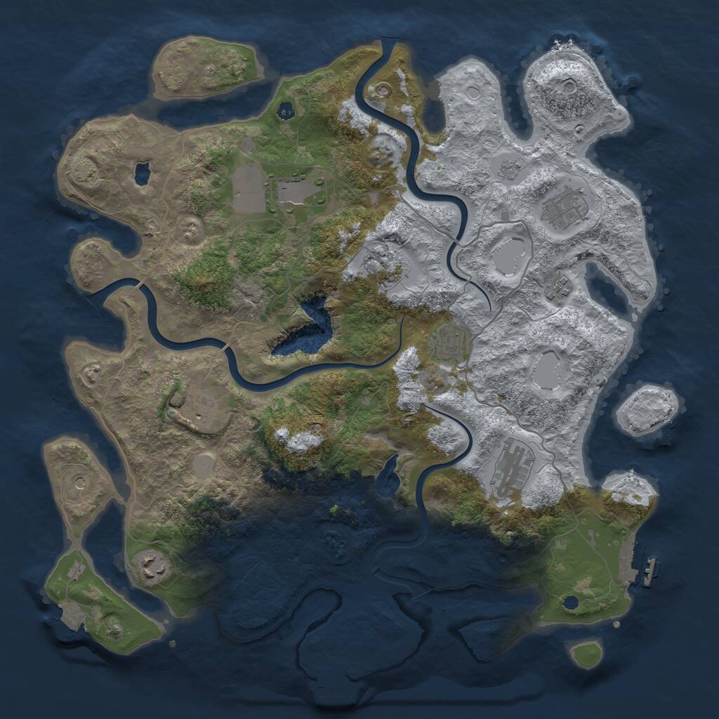 Rust Map: Procedural Map, Size: 4000, Seed: 1811590277, 14 Monuments