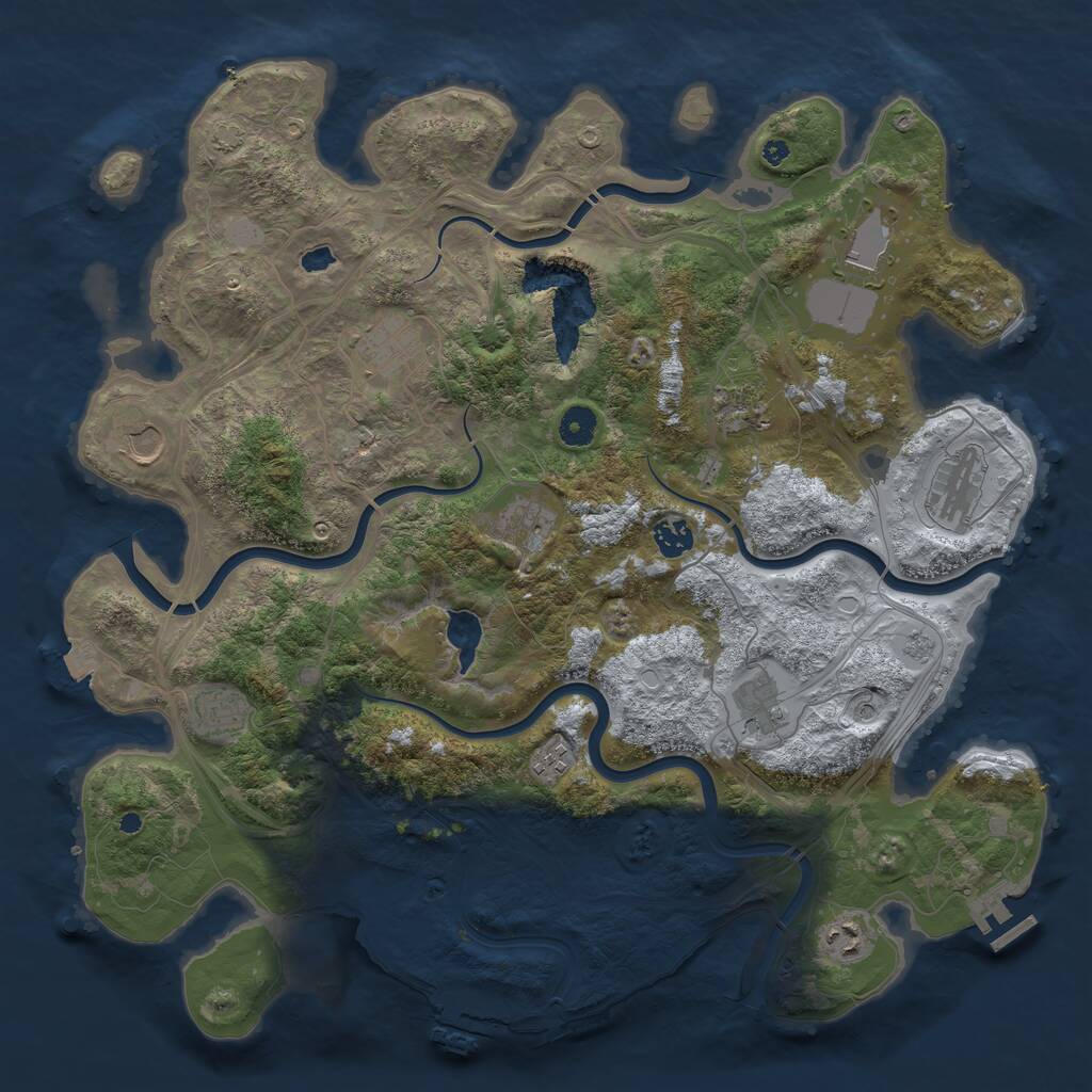 Rust Map: Procedural Map, Size: 4250, Seed: 35563858, 17 Monuments