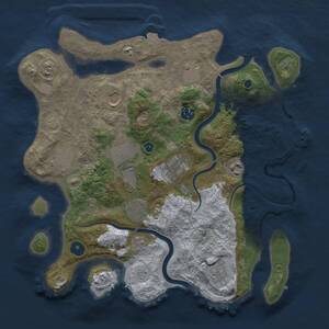Thumbnail Rust Map: Procedural Map, Size: 3500, Seed: 8342587, 15 Monuments