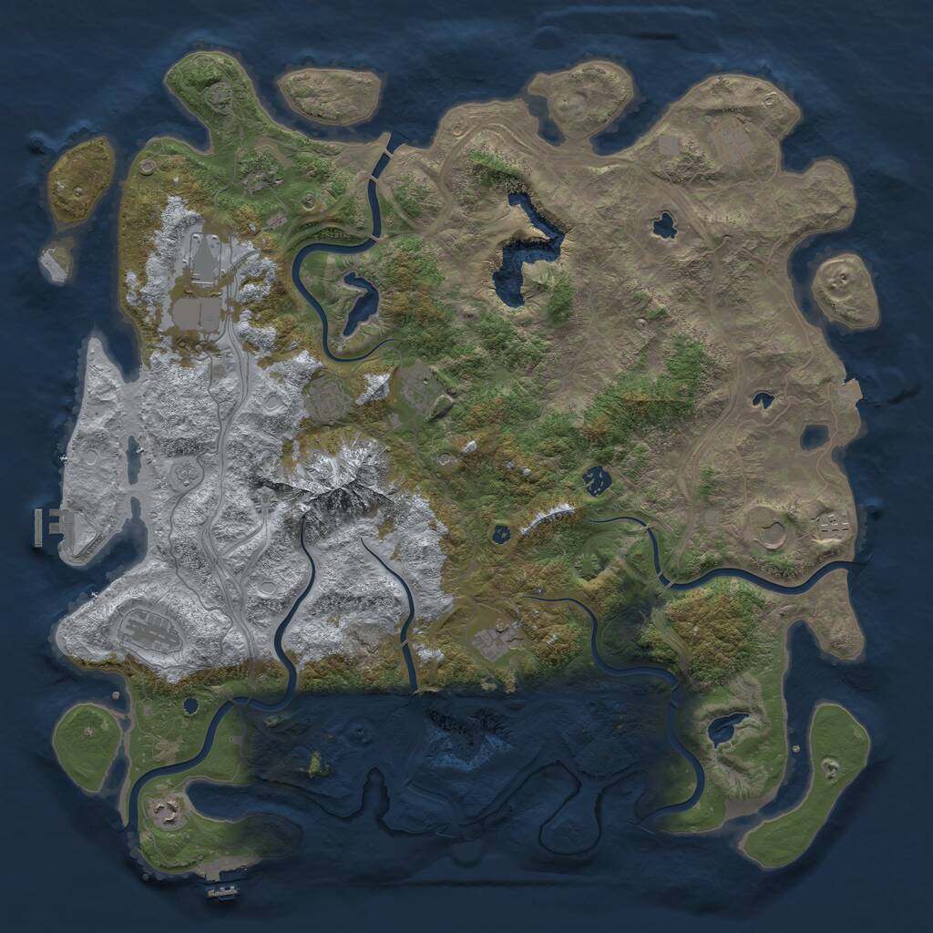 Rust Map: Procedural Map, Size: 5000, Seed: 267155803, 17 Monuments
