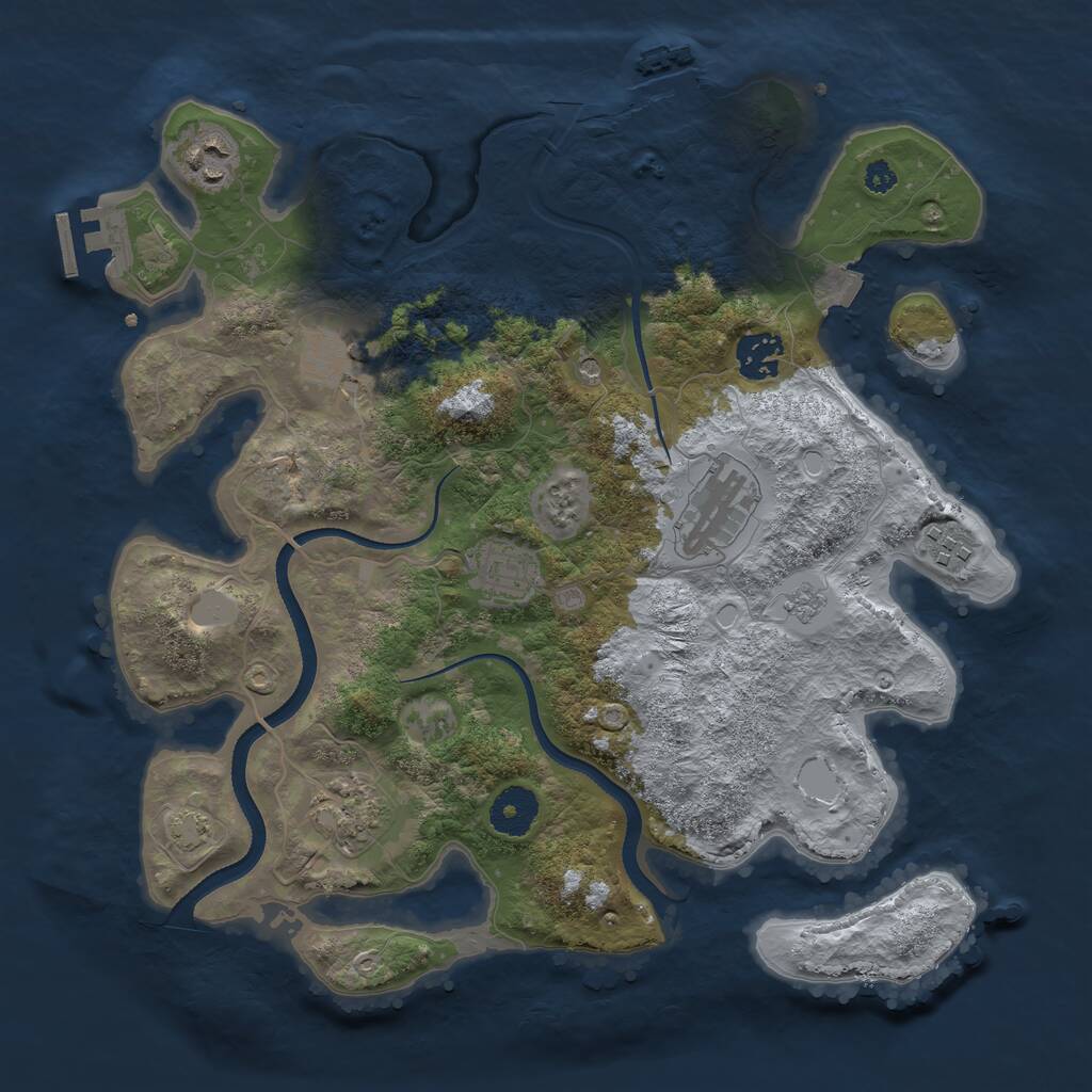 Rust Map: Procedural Map, Size: 3400, Seed: 869454987, 13 Monuments