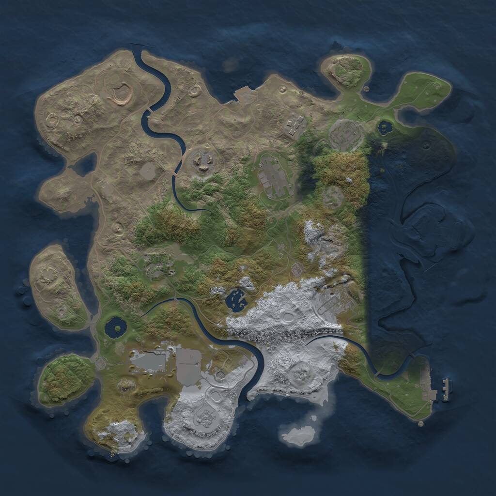 Rust Map: Procedural Map, Size: 3500, Seed: 1946180698, 15 Monuments