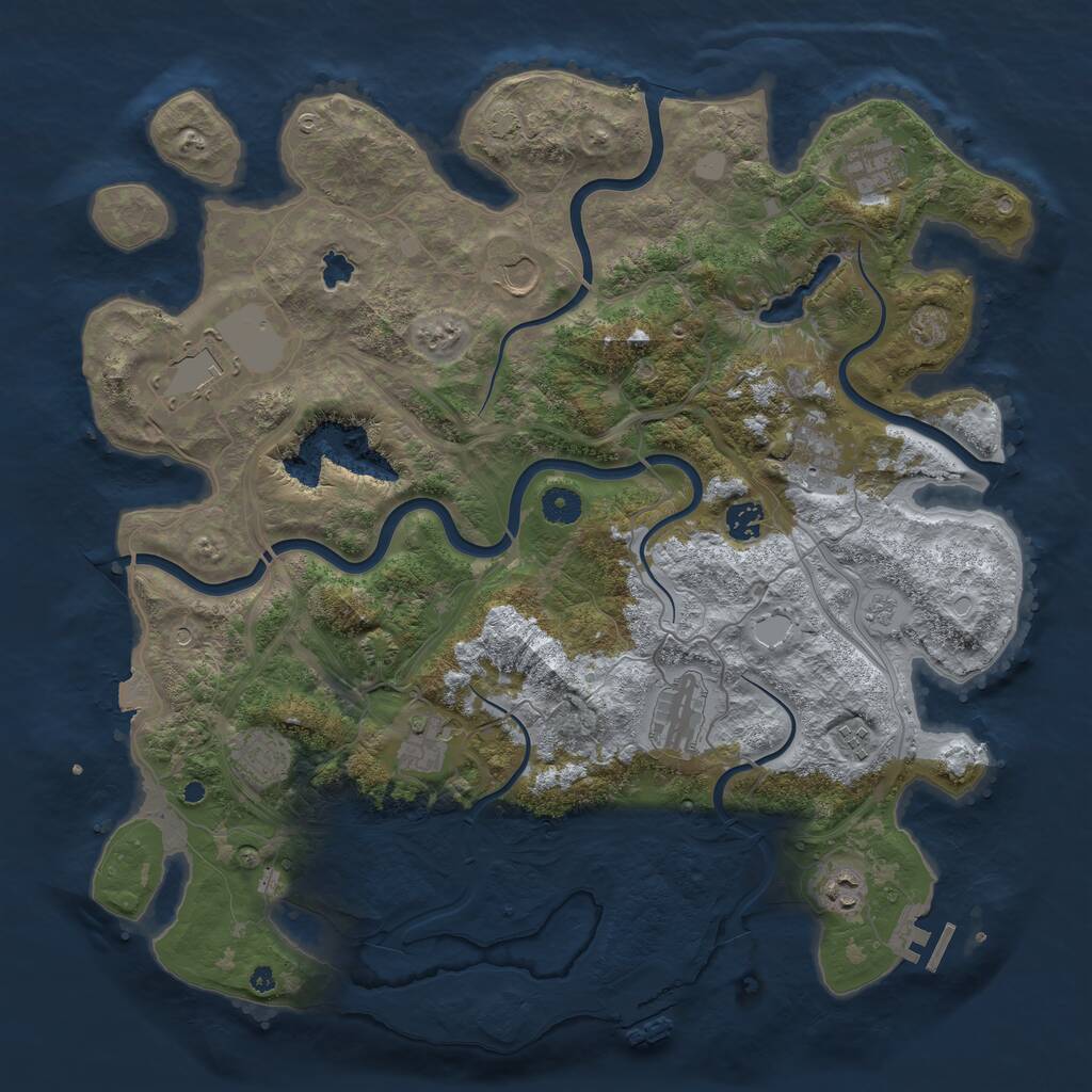 Rust Map: Procedural Map, Size: 4250, Seed: 1263439375, 16 Monuments