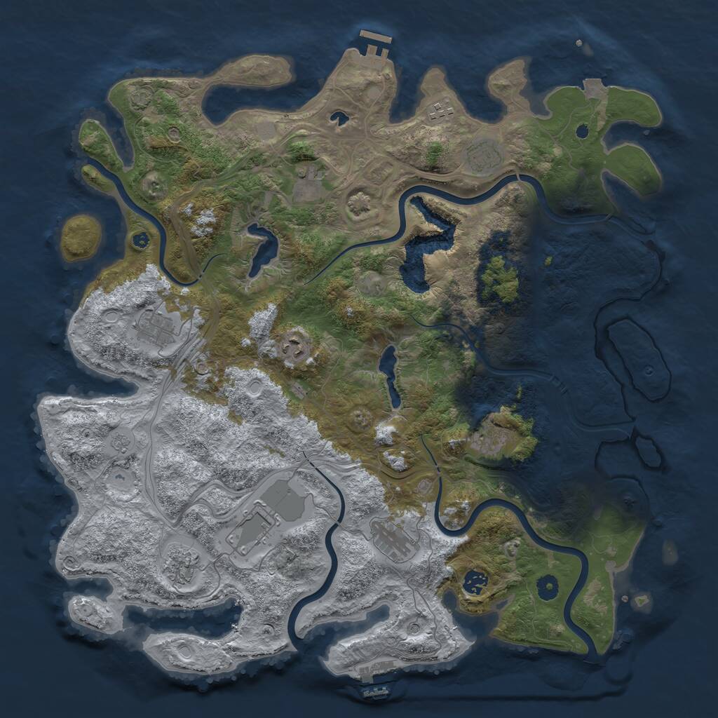 Rust Map: Procedural Map, Size: 4500, Seed: 197069431, 16 Monuments