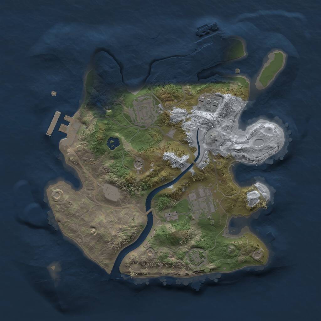 Rust Map: Procedural Map, Size: 2500, Seed: 2512314, 8 Monuments