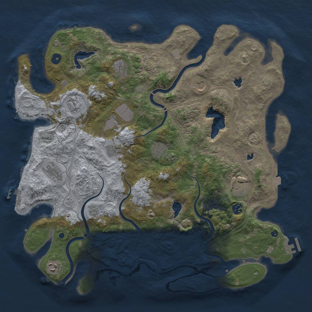 Rust Map: Procedural Map, Size: 4500, Seed: 431583214, 17 Monuments