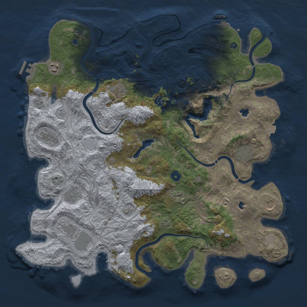 Rust Map: Procedural Map, Size: 4500, Seed: 1731865682, 16 Monuments