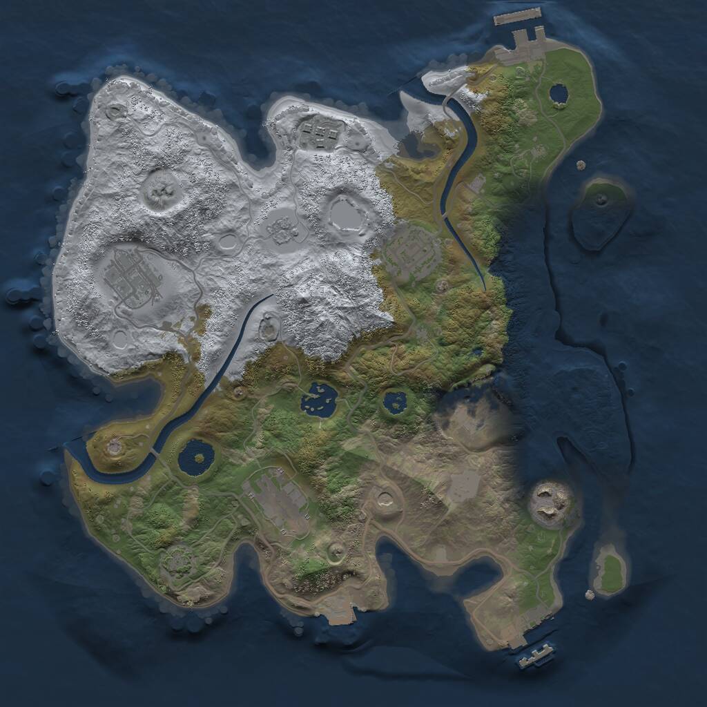 Rust Map: Procedural Map, Size: 3000, Seed: 1459307338, 13 Monuments