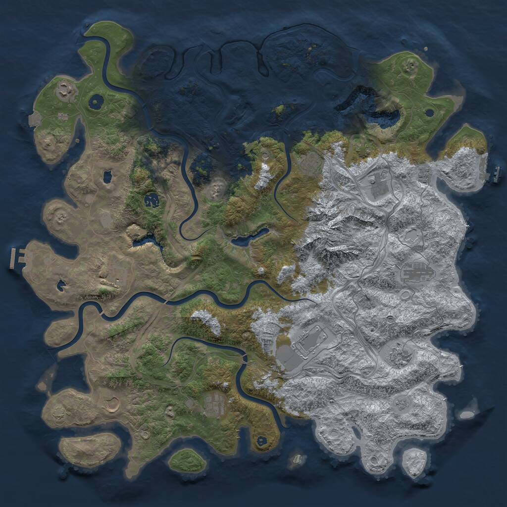 Rust Map: Procedural Map, Size: 5000, Seed: 858859633, 17 Monuments