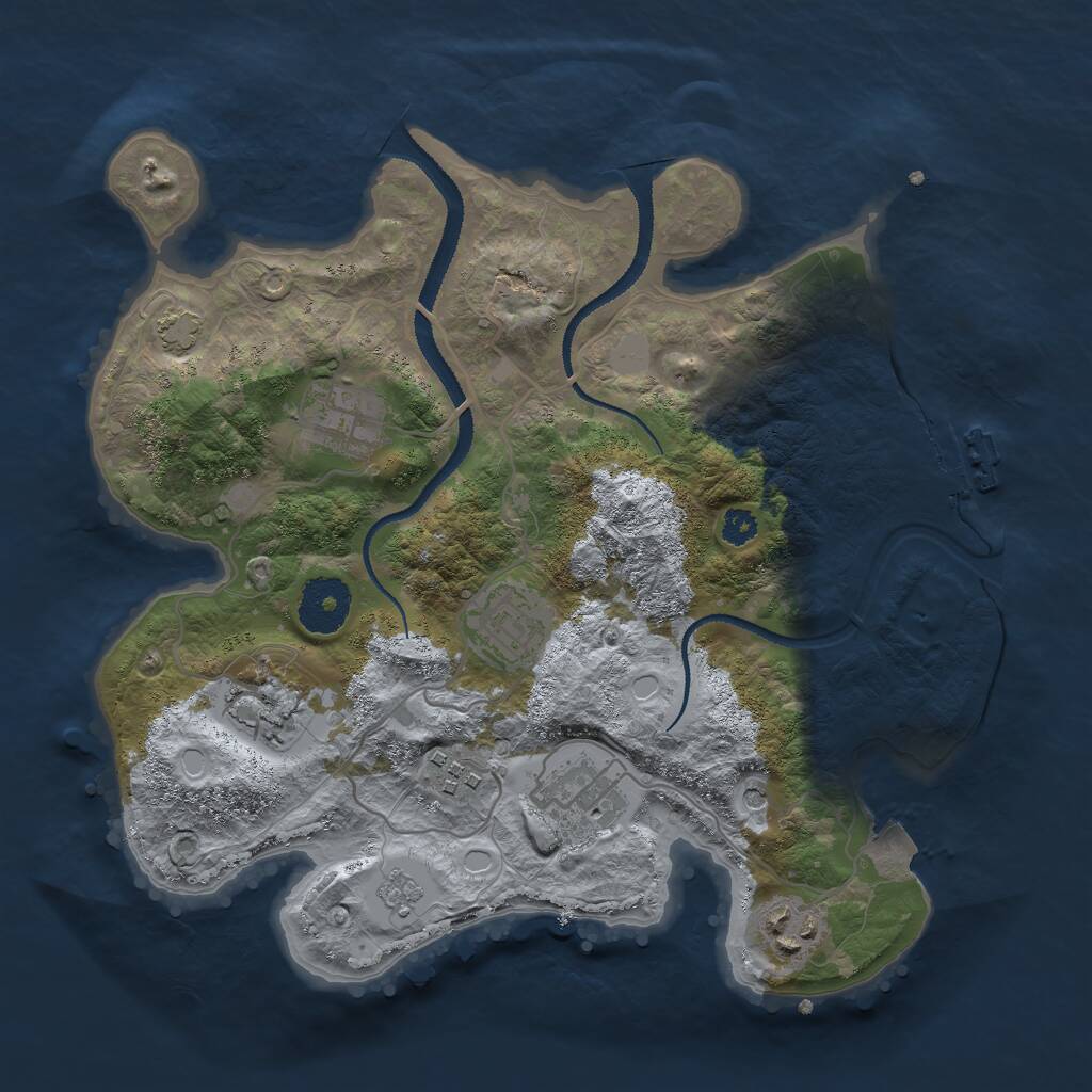 Rust Map: Procedural Map, Size: 3000, Seed: 533295175, 11 Monuments