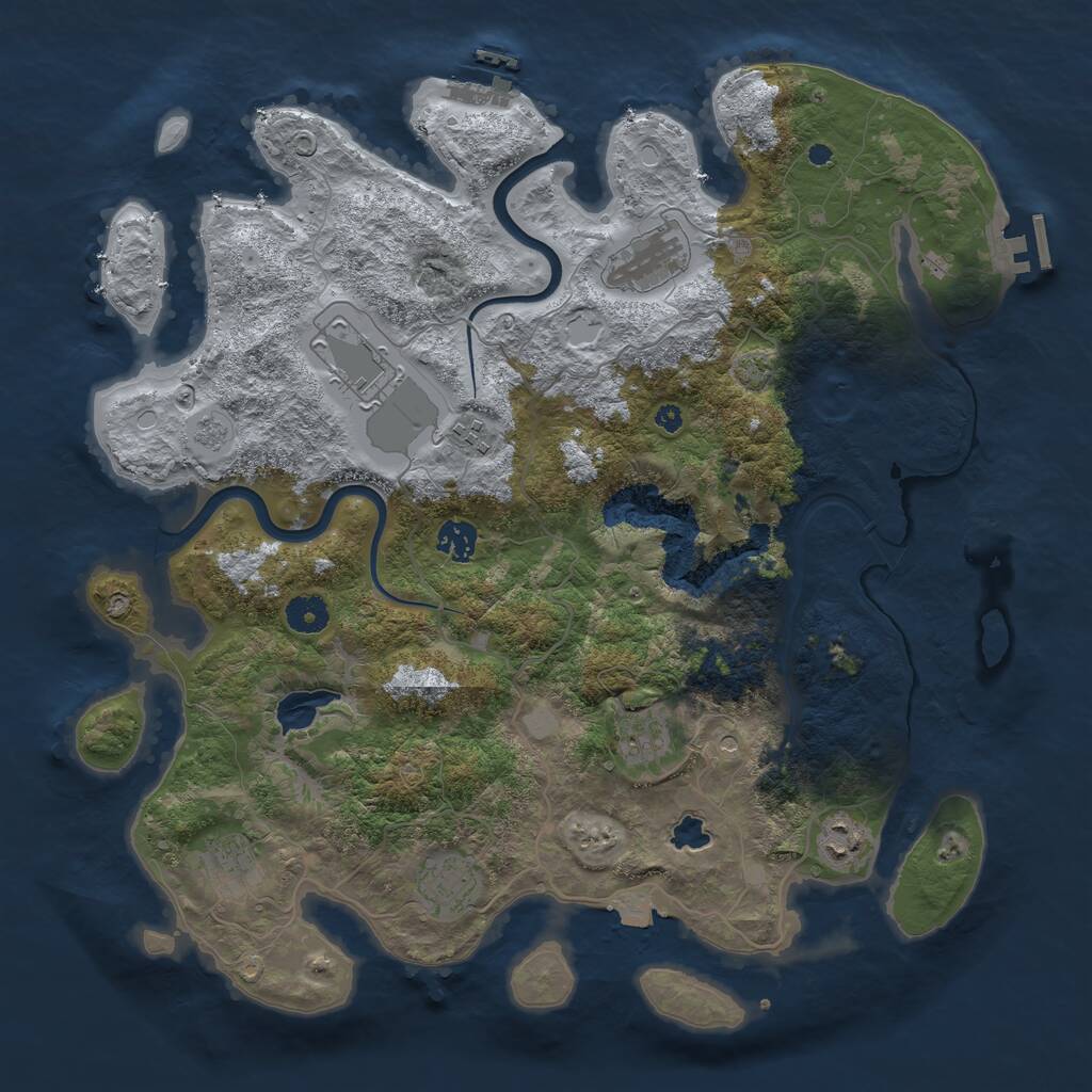 Rust Map: Procedural Map, Size: 4000, Seed: 773247880, 14 Monuments