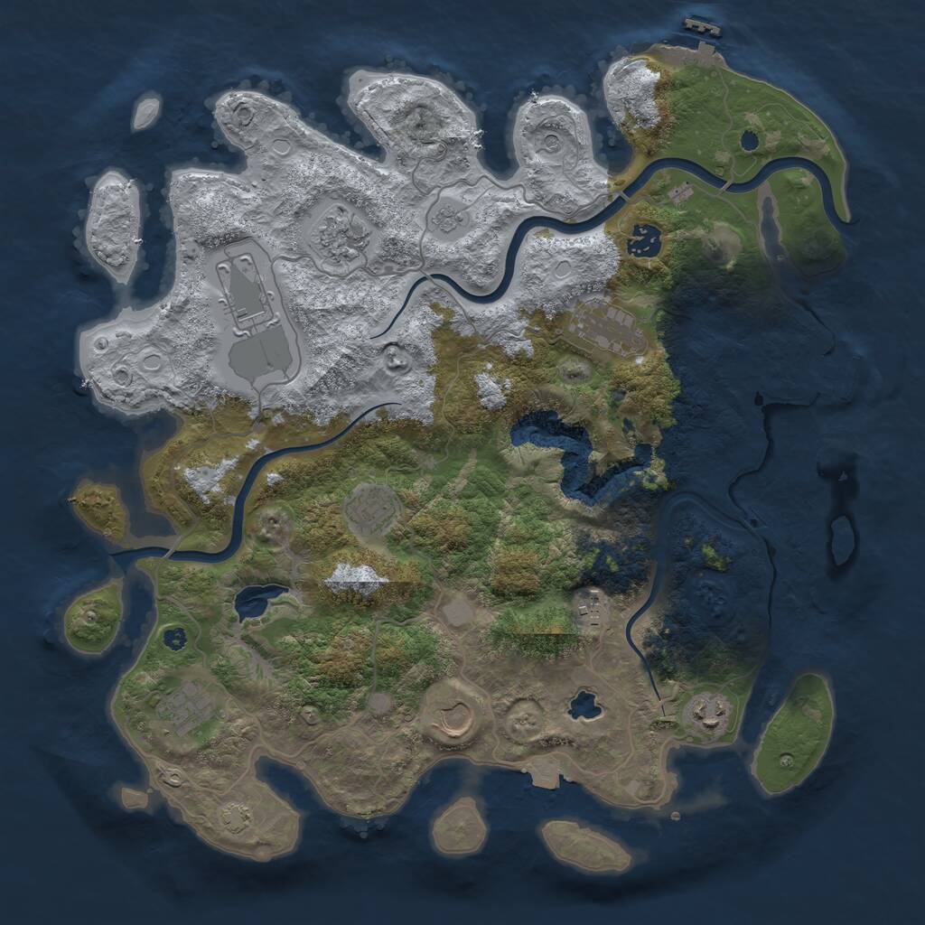 Rust Map: Procedural Map, Size: 4000, Seed: 773247880, 15 Monuments