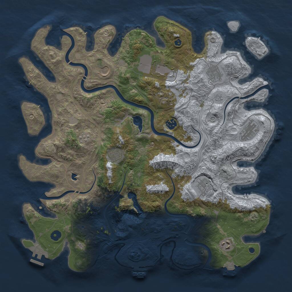 Rust Map: Procedural Map, Size: 4250, Seed: 160497224, 16 Monuments