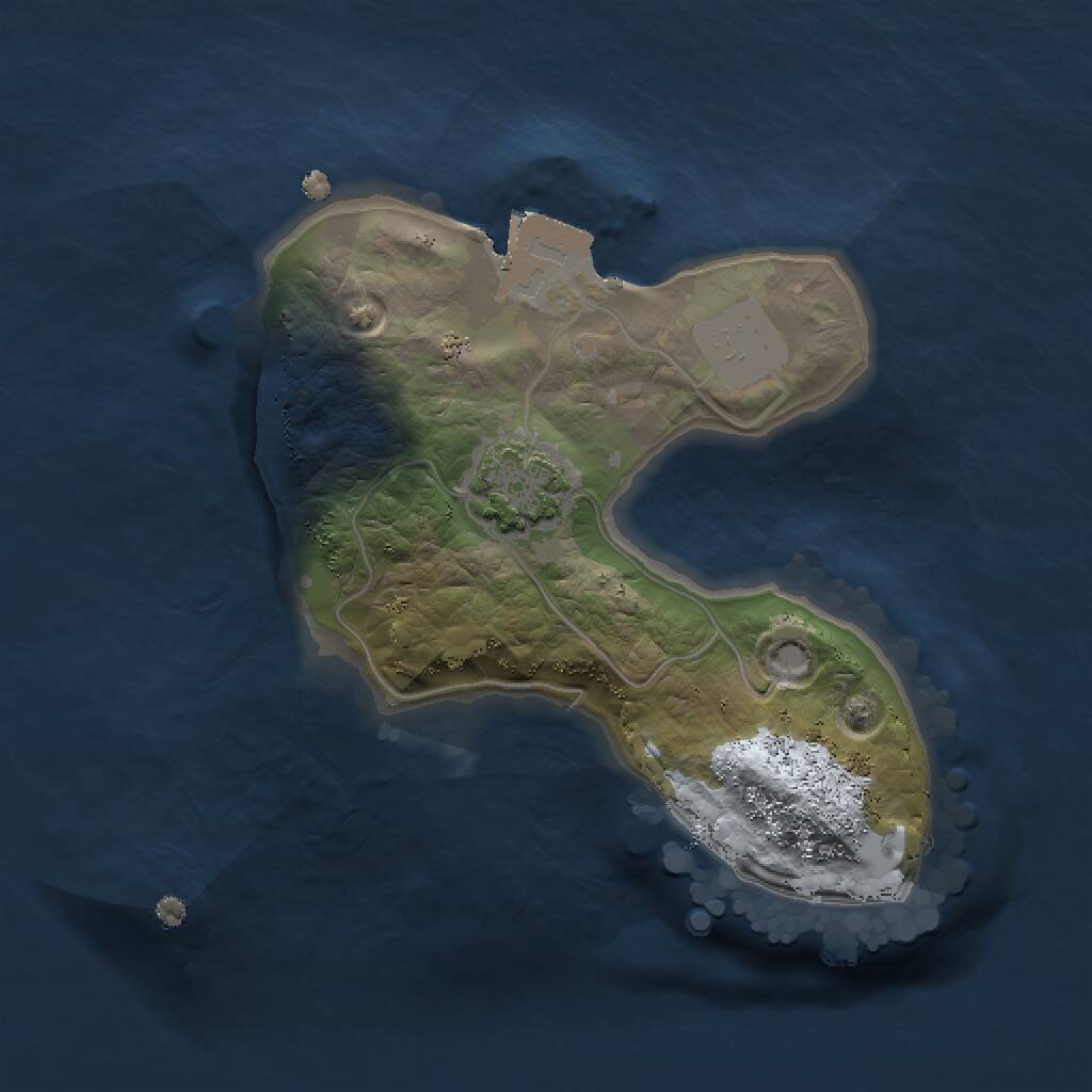 Rust Map: Procedural Map, Size: 1500, Seed: 1734727107, 2 Monuments
