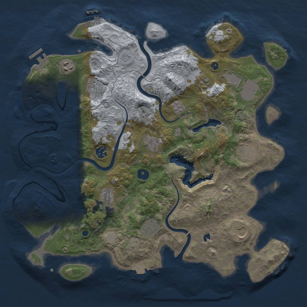 Rust Map: Procedural Map, Size: 4000, Seed: 1509666764, 17 Monuments