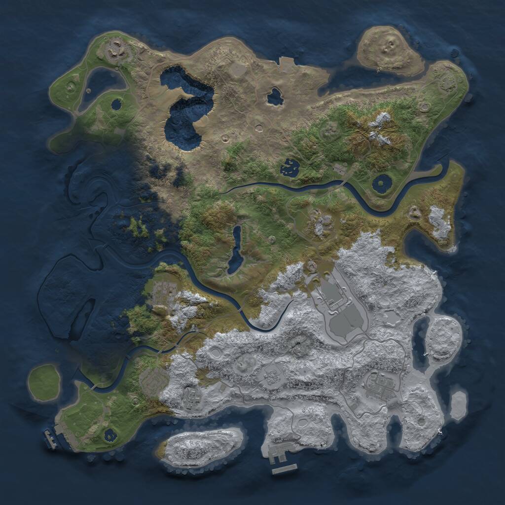 Rust Map: Procedural Map, Size: 4000, Seed: 888693182, 14 Monuments
