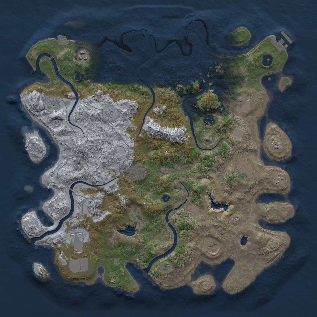 Rust Map: Procedural Map, Size: 4200, Seed: 739410, 15 Monuments