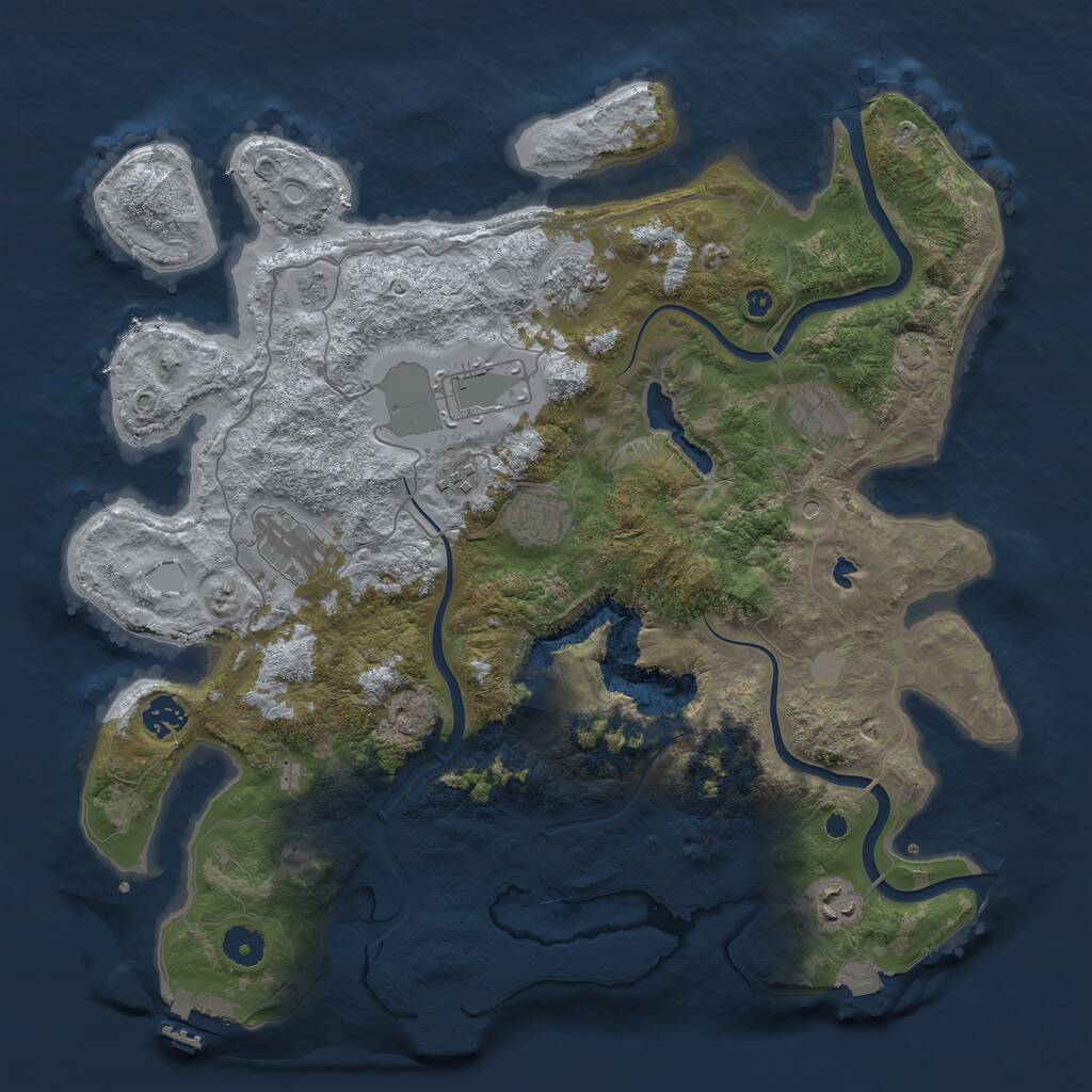 Rust Map: Procedural Map, Size: 4000, Seed: 1048079031, 14 Monuments