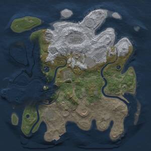 Thumbnail Rust Map: Procedural Map, Size: 3500, Seed: 1180655865, 13 Monuments