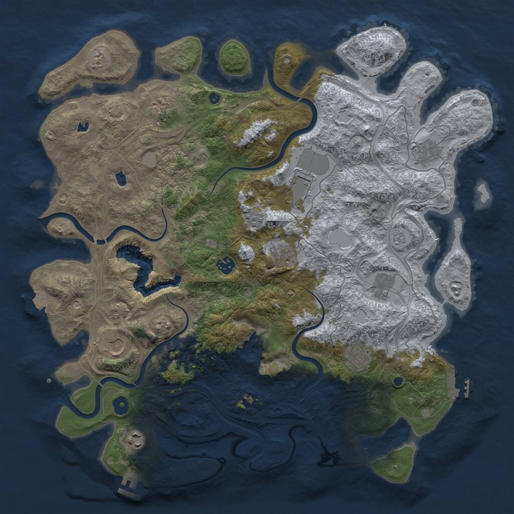 Rust Map: Procedural Map, Size: 4500, Seed: 1965486693, 16 Monuments