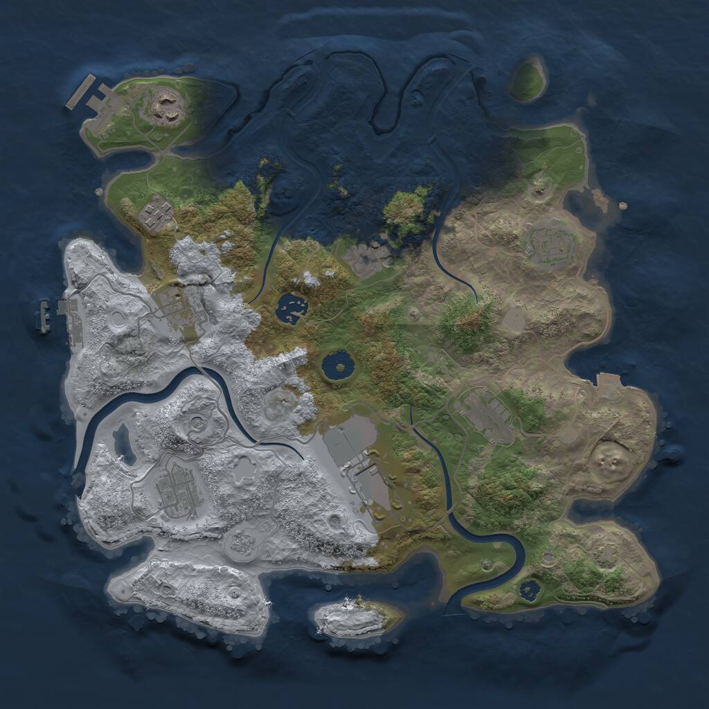 Rust Map: Procedural Map, Size: 3500, Seed: 699666, 15 Monuments