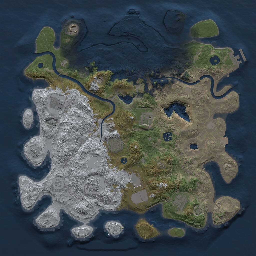 Rust Map: Procedural Map, Size: 4000, Seed: 93802949, 15 Monuments