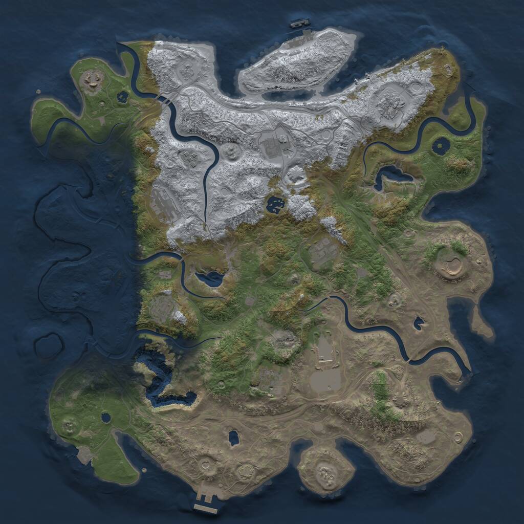 Rust Map: Procedural Map, Size: 4500, Seed: 682229858, 17 Monuments