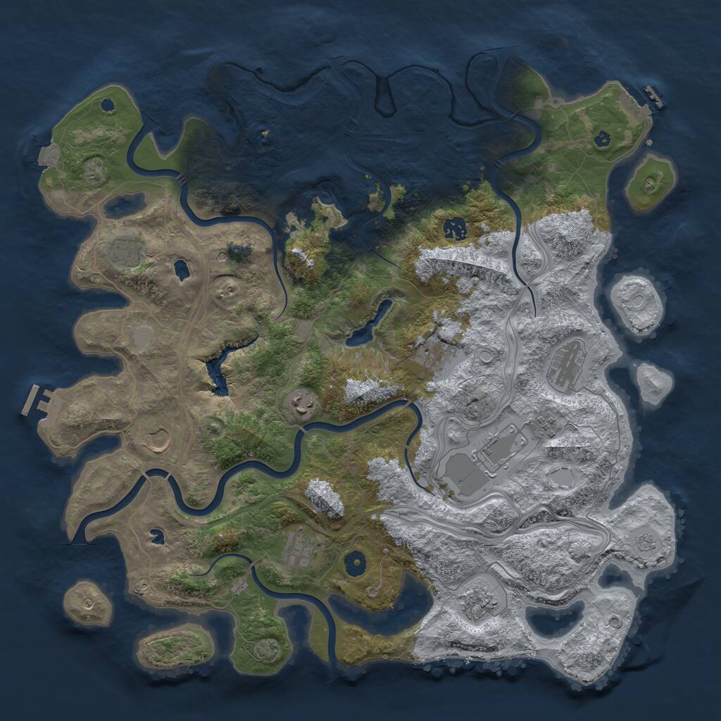 Rust Map: Procedural Map, Size: 4500, Seed: 1547437312, 16 Monuments