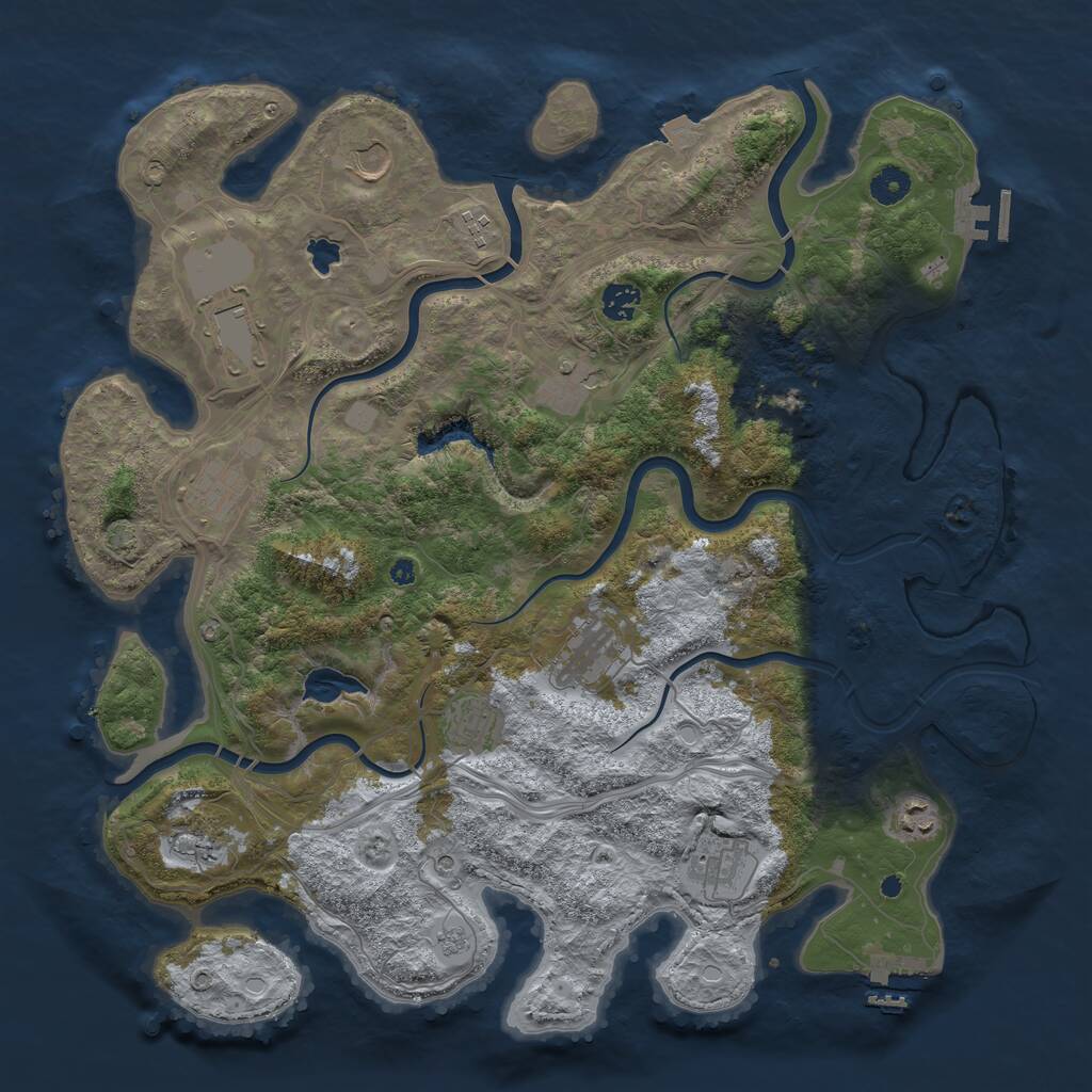 Rust Map: Procedural Map, Size: 4250, Seed: 81684667, 17 Monuments