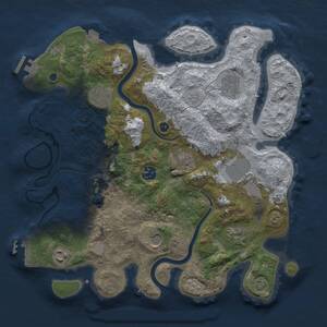 Thumbnail Rust Map: Procedural Map, Size: 3500, Seed: 517761426, 15 Monuments