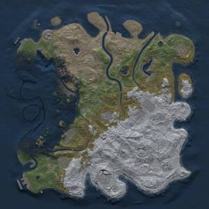 Thumbnail Rust Map: Procedural Map, Size: 4248, Seed: 656363436, 17 Monuments