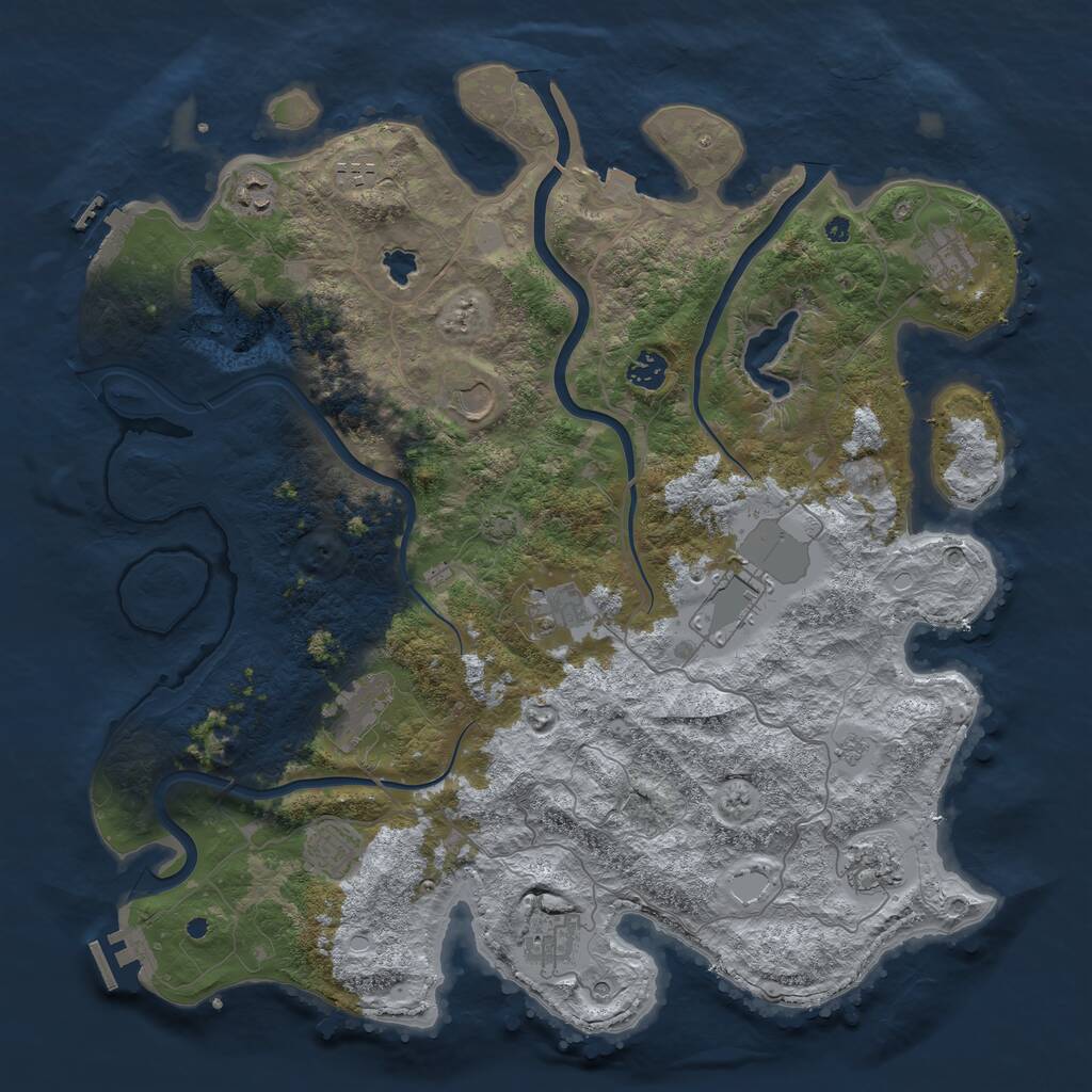 Rust Map: Procedural Map, Size: 4248, Seed: 656363436, 17 Monuments
