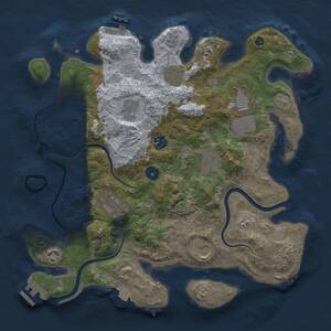Thumbnail Rust Map: Procedural Map, Size: 3650, Seed: 59357136, 15 Monuments