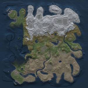 Thumbnail Rust Map: Procedural Map, Size: 4000, Seed: 1985147221, 16 Monuments